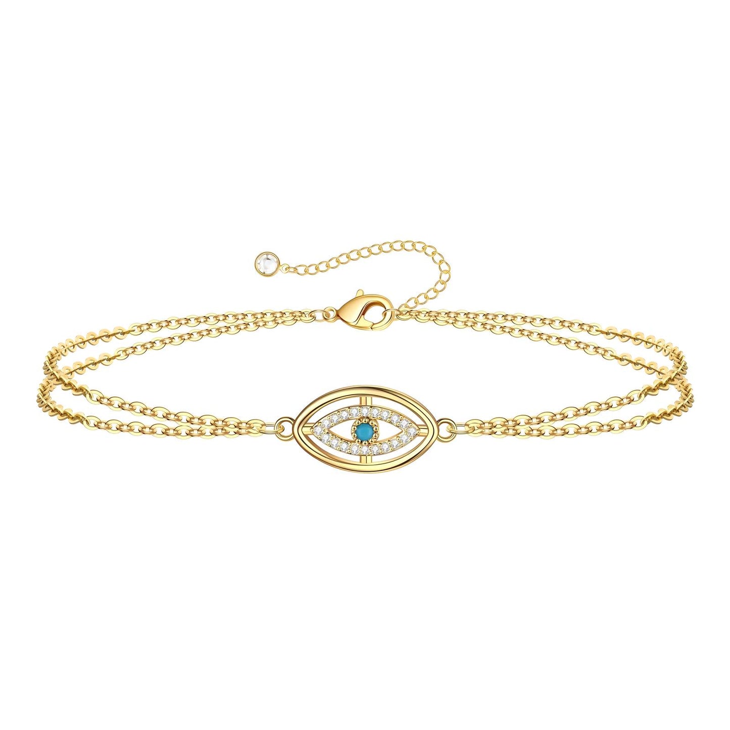 Evil Eye Bracelet – 18K Gold Plated, Waterproof, Non-Tarnish