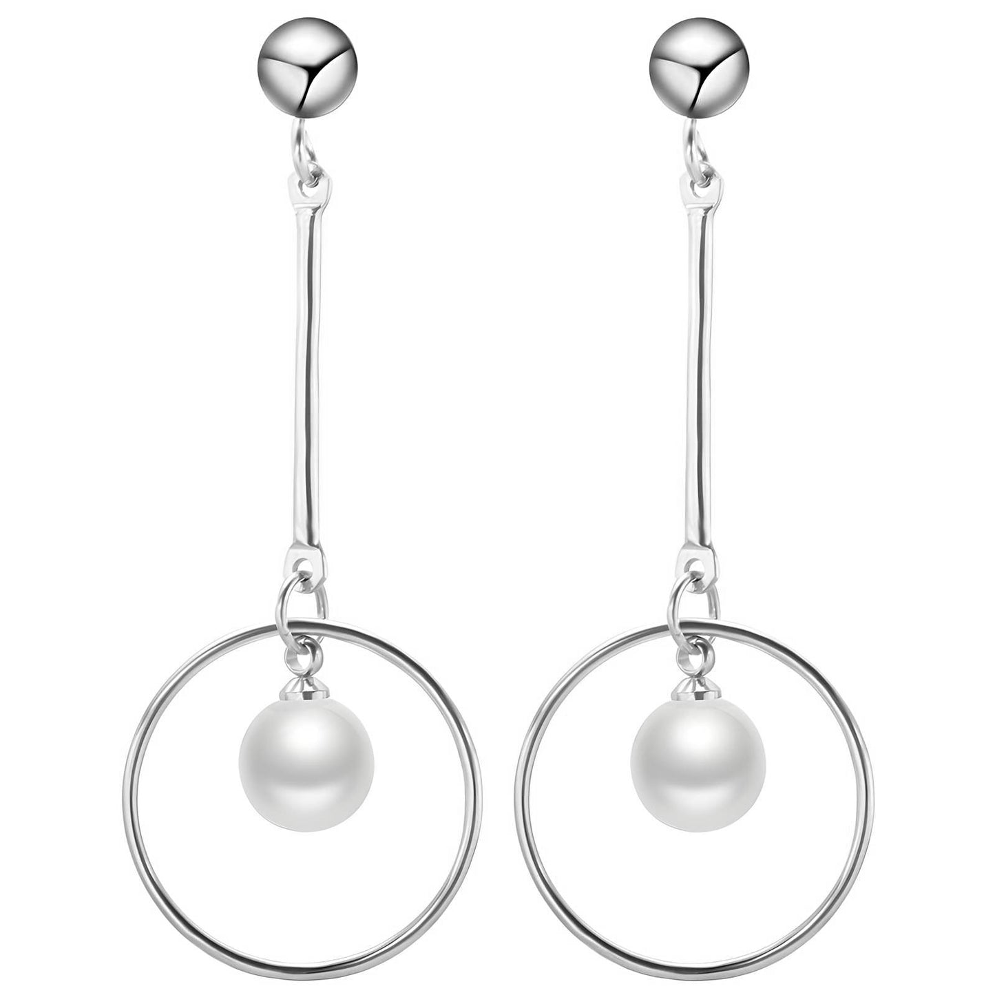 Modern Pearl Drop Earrings – 18K Gold PVD Plated, Waterproof & Hypoallergenic