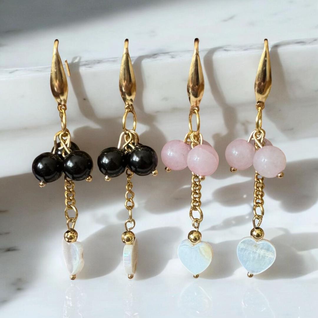 Gemstone Cluster Earrings image 1