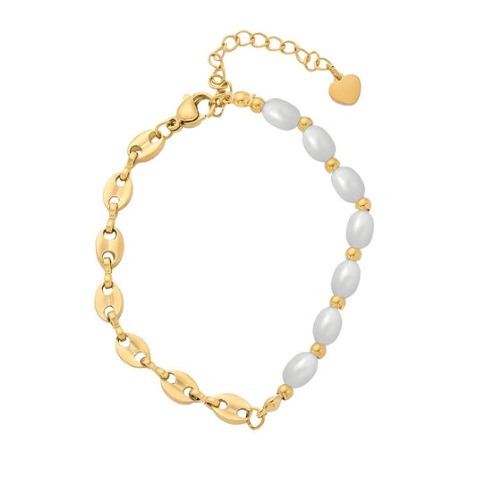 Gold & Pearl Chain Bracelet – Waterproof & Tarnish-Free