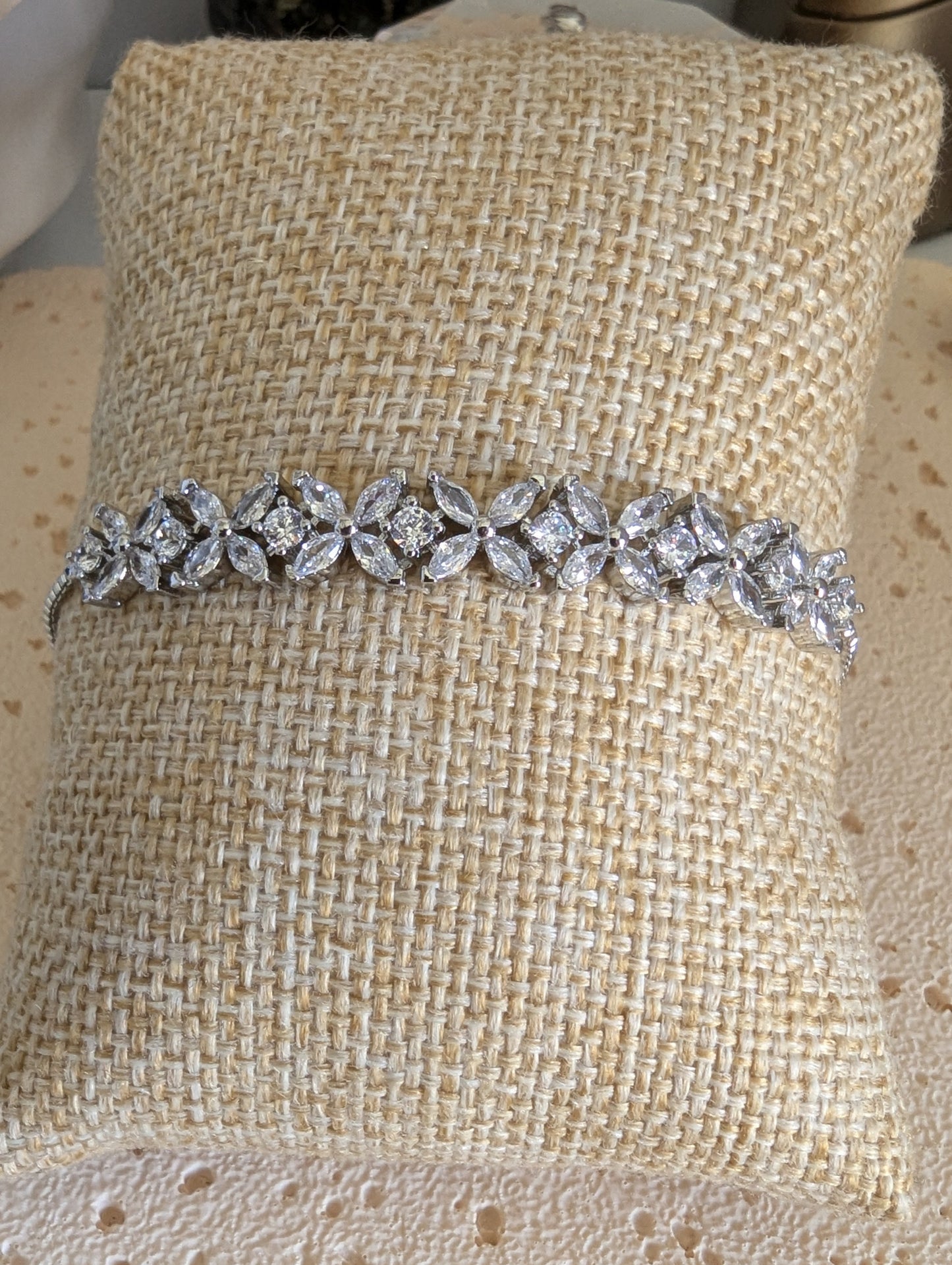 Adjustable Silver Zircon Bracelet
